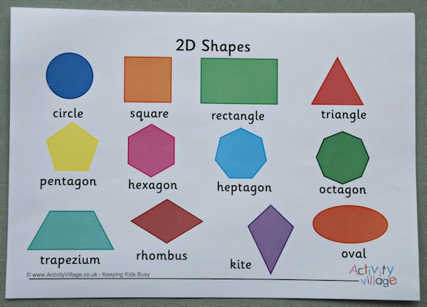 2D shape word mat