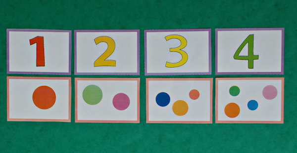 Matching the numbers to the correct dot cards