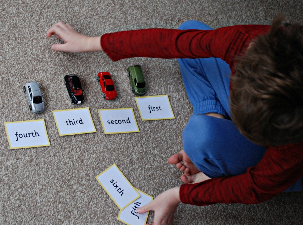 Allocating ordinal numbers to toy cars