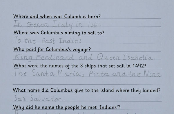 Christopher Columbus comprehension worksheet