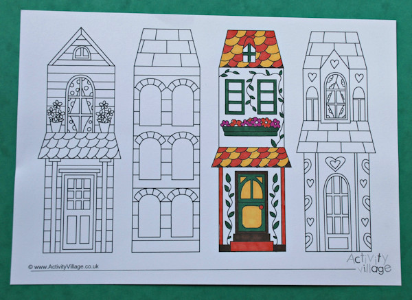 Just starting on the house colouring bookmarks