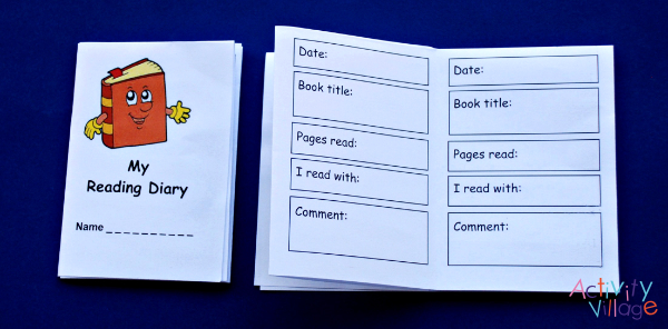 My Reading Diary mini booklet from Activity Village