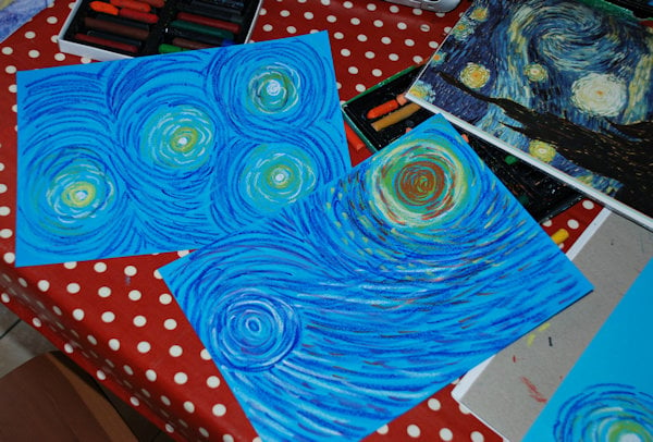 Our fininshed van Gogh inspired backgrounds