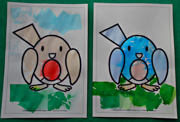 Here are two finished pictures, with the tissue paper removed