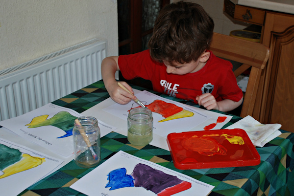 Painting our colour mixing Scotties