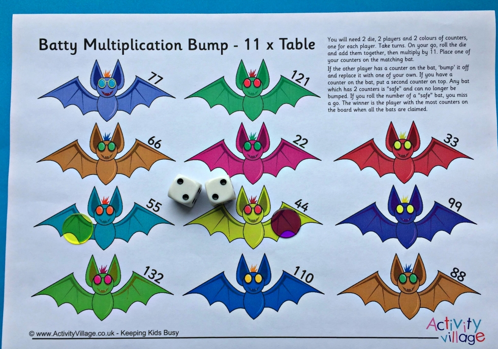 Batty Multiplication Bump times table 11
