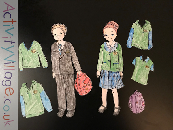 School uniform paper dolls