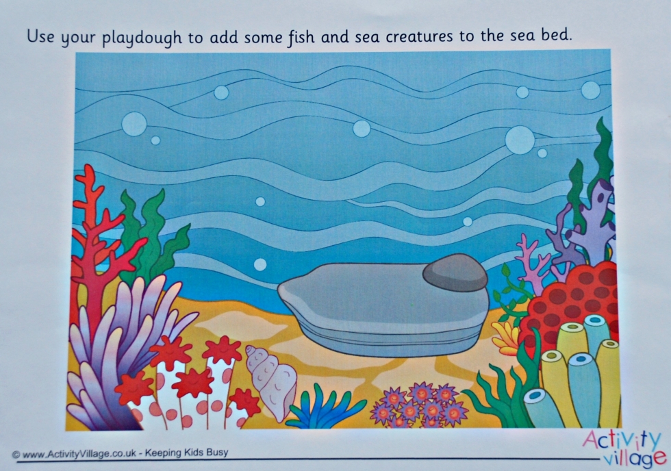 Under the Sea playdough mat - before