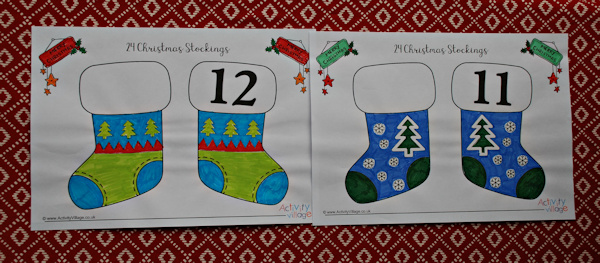 Christmas stocking colouring pages
