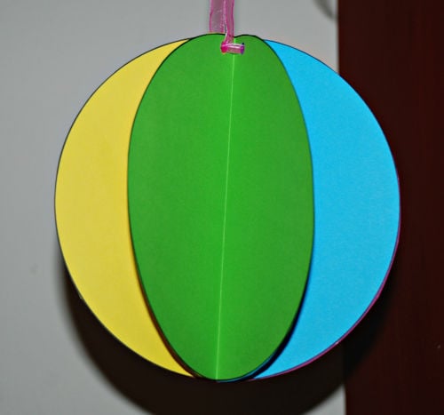 Our colour ball hanging up