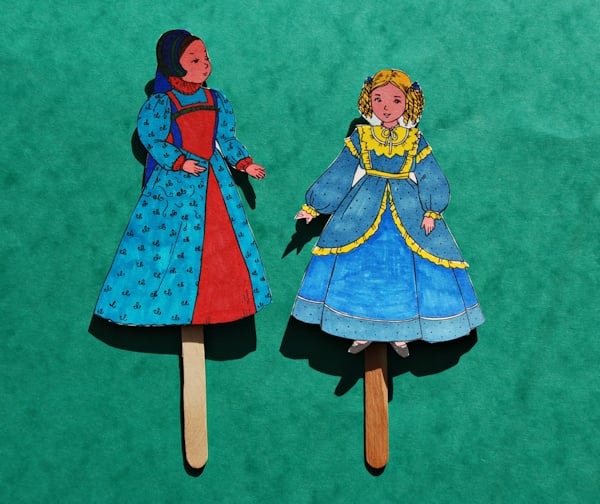 Historical children stick puppets