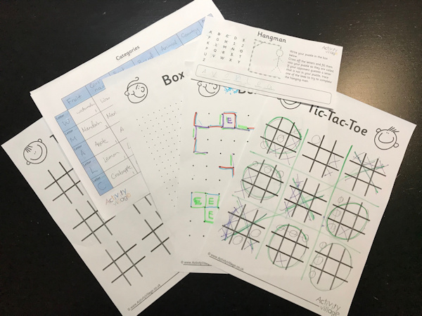 Printable Pen & Paper Games 22 Classic Games Fun