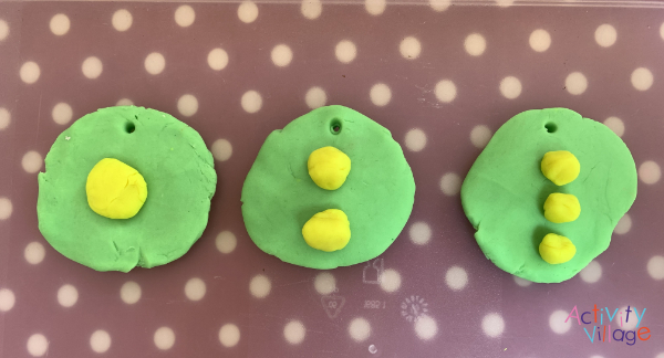 Playdough medals with dots