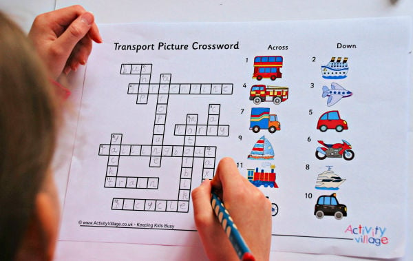 and a transport picture crossword