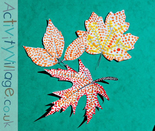 The dotty autumn leaves cut out