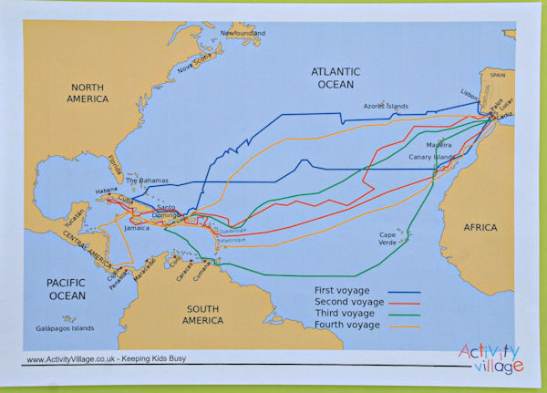 Christopher Columbus map