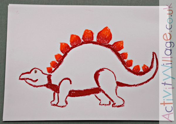 Stegosaurus with some oil pastel details