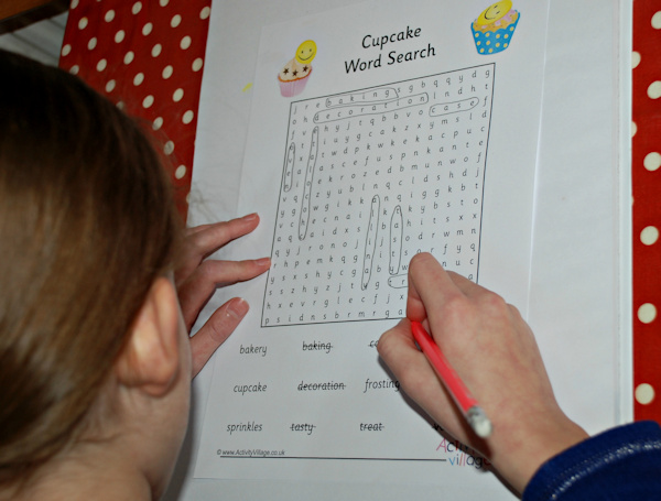 Cupcake word search