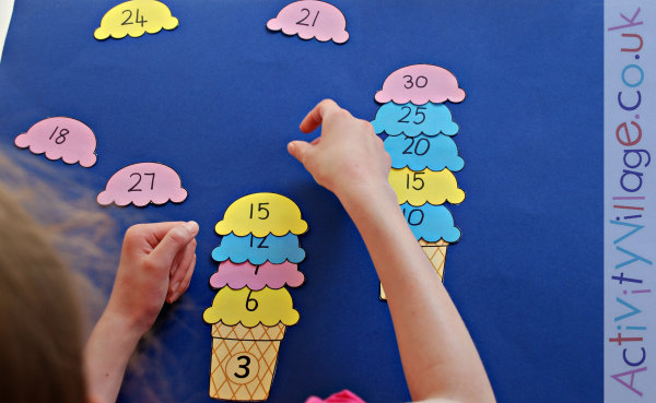 Skip counting with ice cream cones