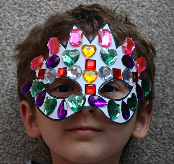 Mask covered in craft jewels!