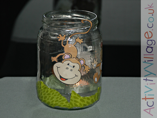 Monkey bottle with tea light inside