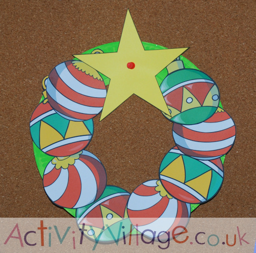 Christmas bauble wreath