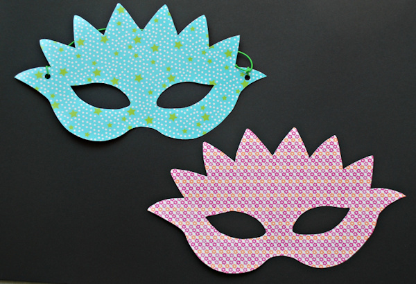 Mask templates printed onto patterned card