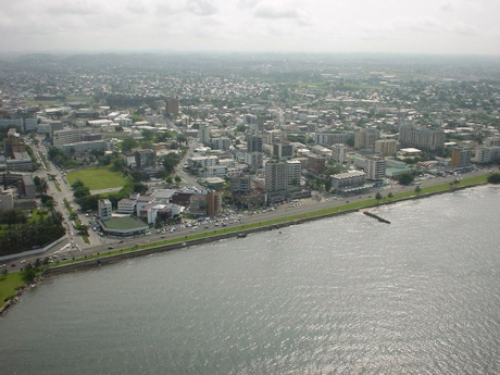 Aerial view of Libreville, capital city of Gabon