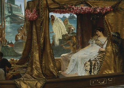 A famous painting, The Meeting of Antony and Cleopatra, by Victorian artist Lawrence Alma-Tadema, 1884