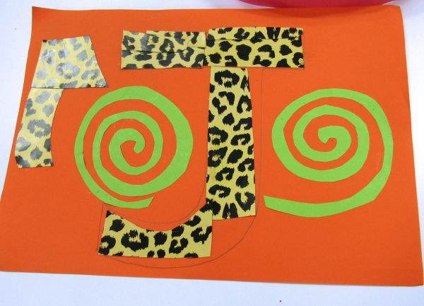 Bright colours and extra spiral patterns make this letter J special!