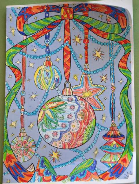 Christmas decorations colour pop card