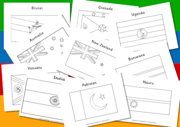 Commonwealth Games flag colouring pages