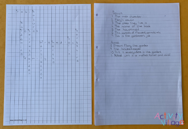 Creating a Secret Garden crossword too!