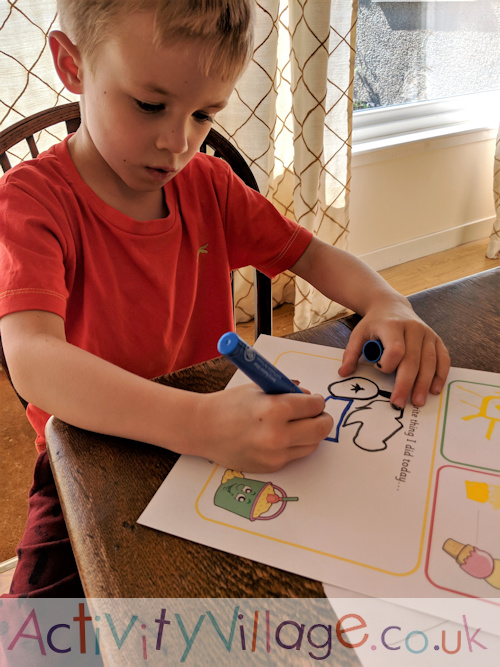 Filling out their daily journal pages