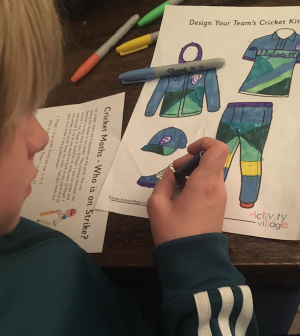 Designing his own cricket kit