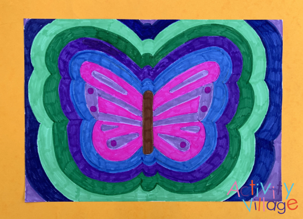 His echo art drawing of a butterfly