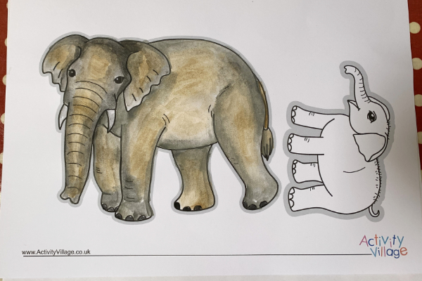 My son's watercolour elephant - he used it in another project