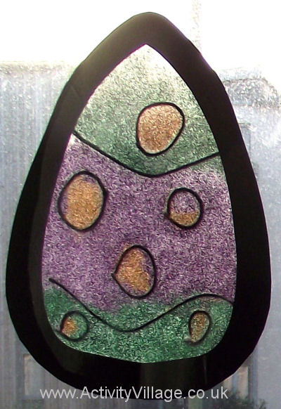 Glittery egg in window