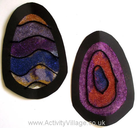 Glittery stained glass Easter eggs 2
