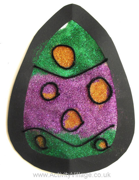 Glittery stained glass Easter eggs 3