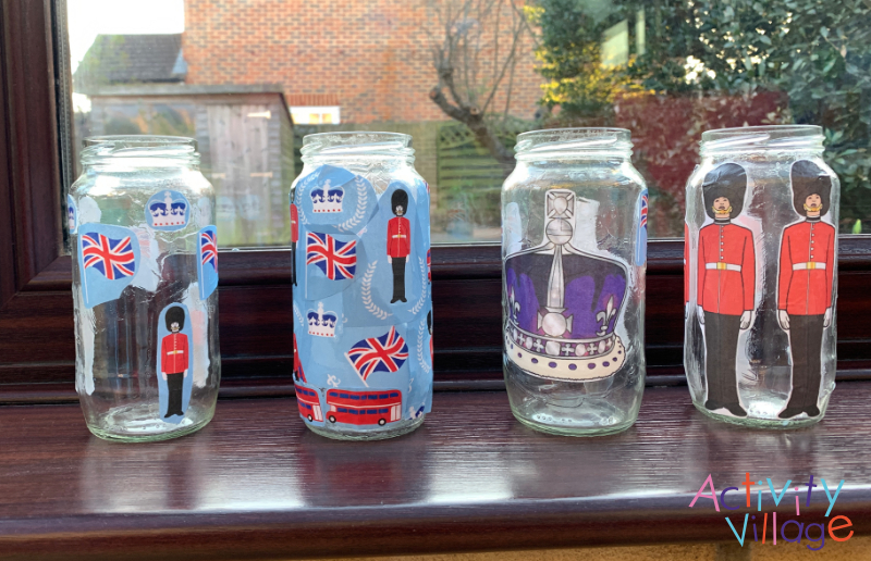 Our finished luminaries on the windowsill