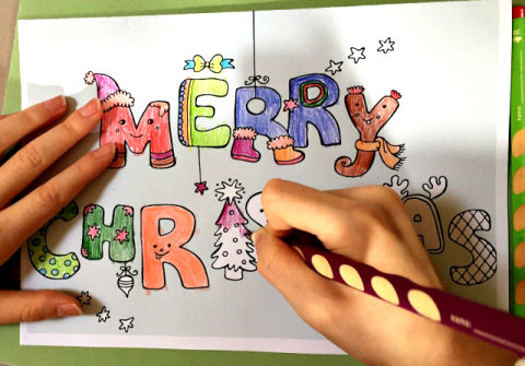 Merry Christmas colour pop card