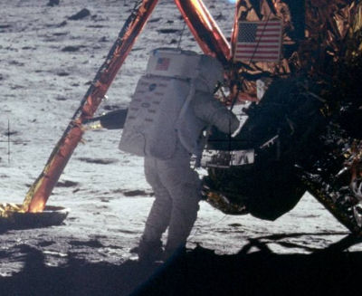 Neil Armstrong on the moon