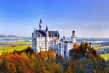 Neuschwantstein Castle in the Bavarian Alps, Germany