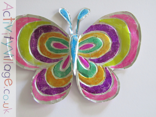 Our finished metallic butterfly suncatcher