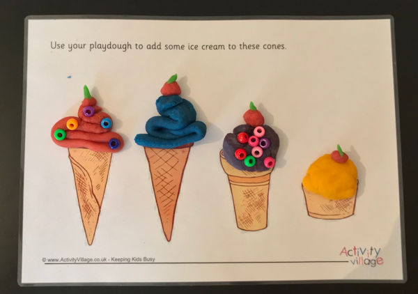 Playdough mat ice cream cones - good enough to eat!