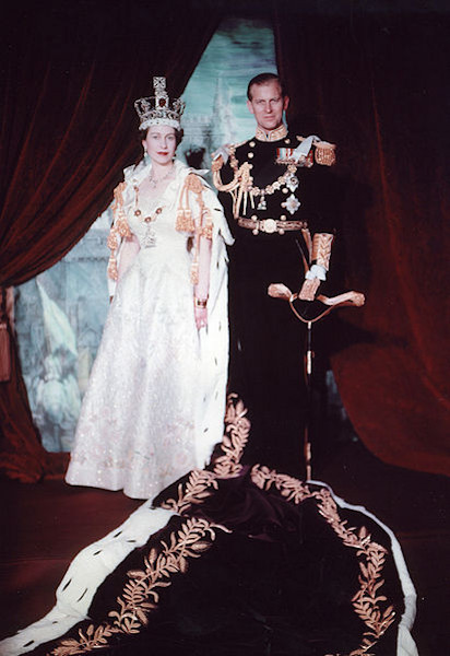 Queen Elizabeth and Prince Philip at her coronation, 2nd June 1953