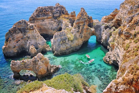Rock formations off the Algarve coast, Portugal