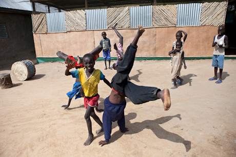 Children playing in a village in South Sudan