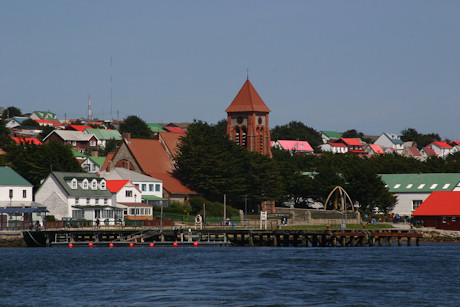 Approaching Stanley from the sea, Falkland Islands